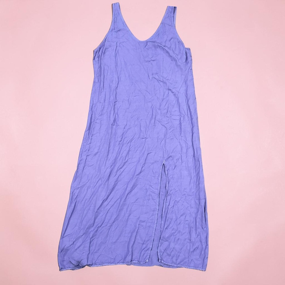 Sundry Purple Viscose V-Neck Maxi Dress Front Slit Womens Size 3 L USA Beach